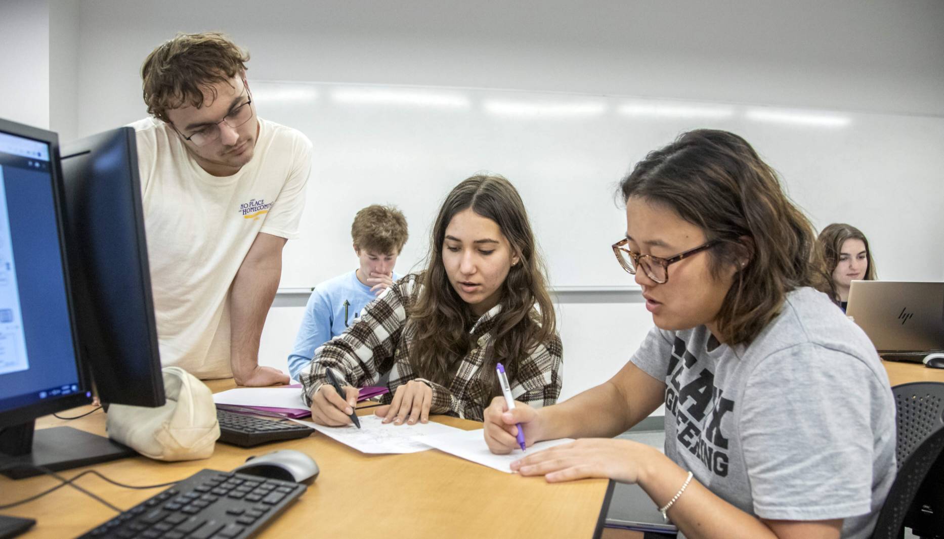 student collaborating in a class