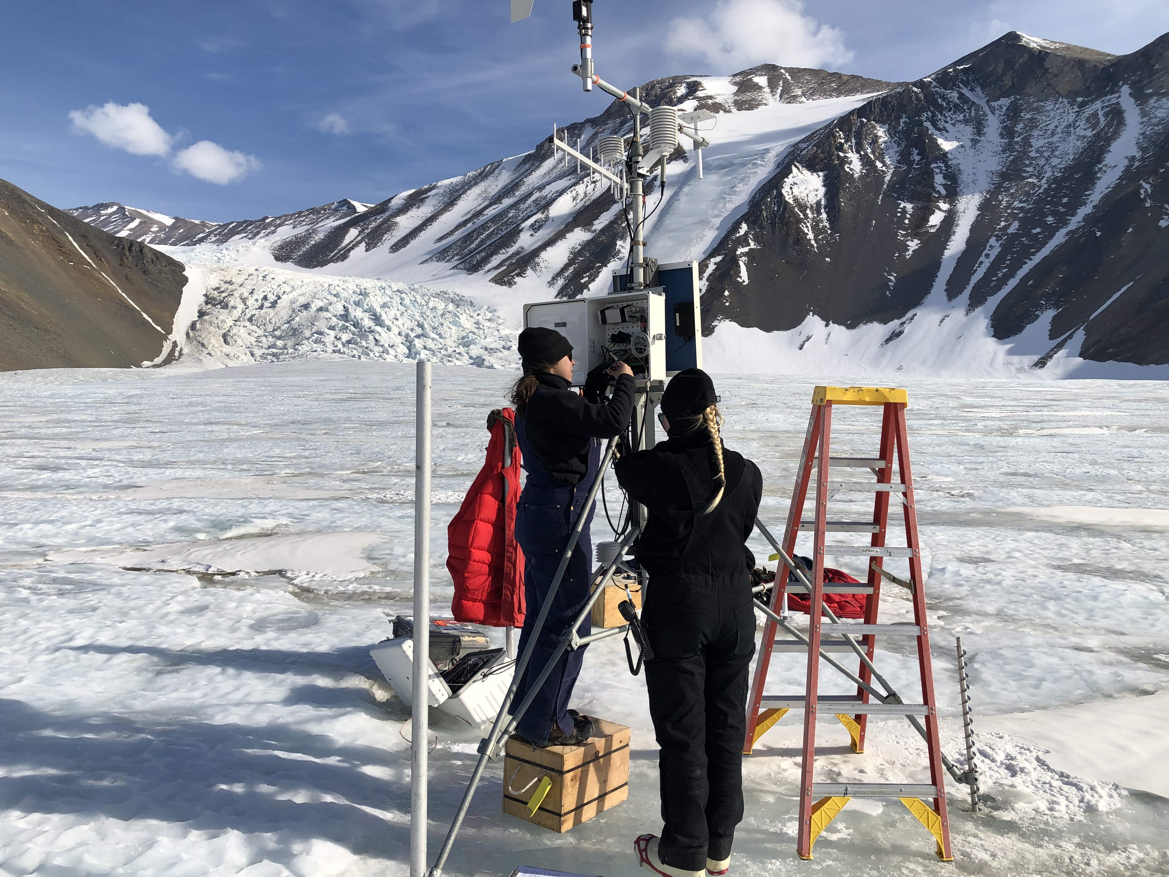 students in the field for polar studies